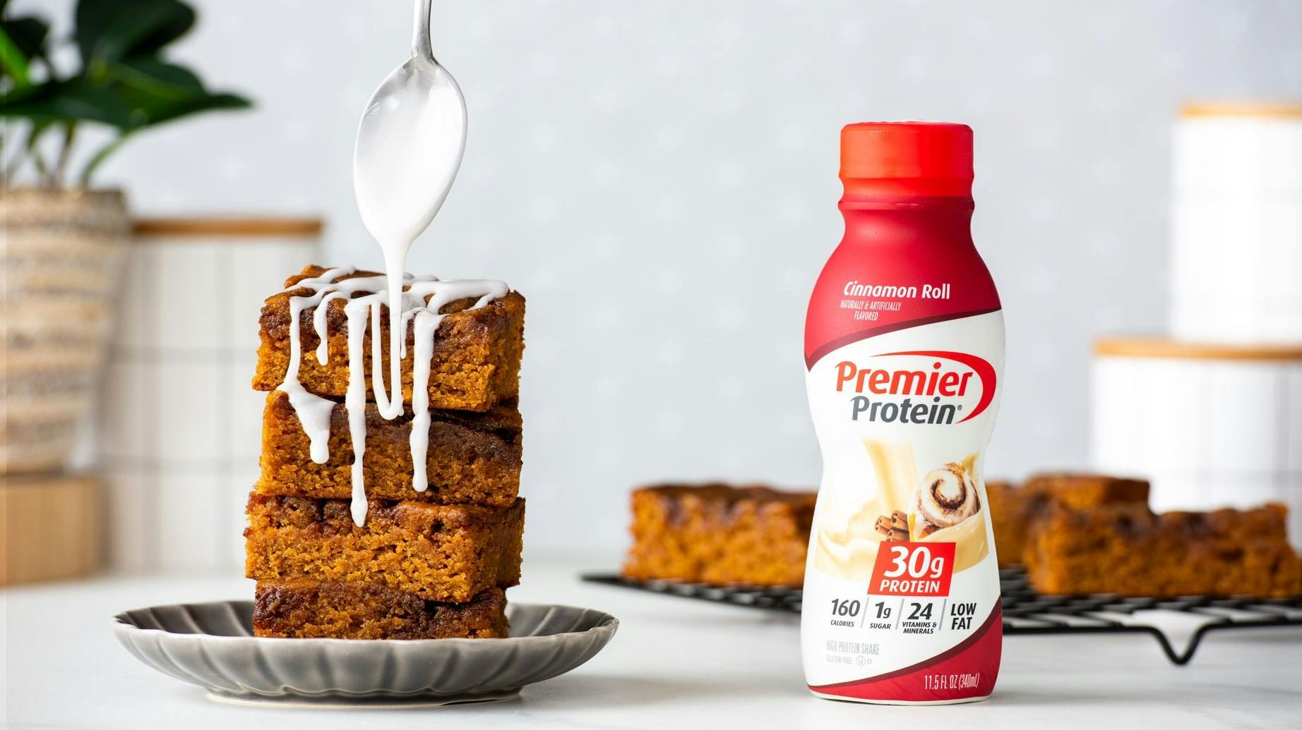 Recipe image for Cinnamon Roll Blondies.