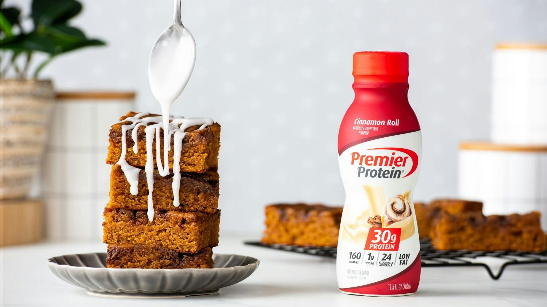 Recipe image for Cinnamon Roll Blondies.