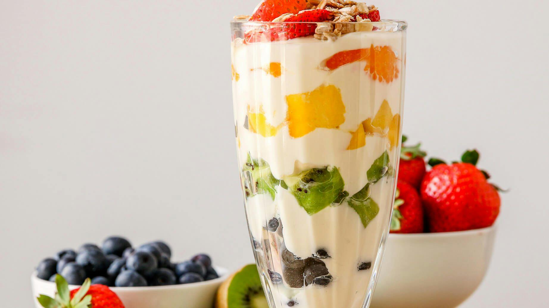 Recipe image for Rainbow Protein Pudding Parfait.
