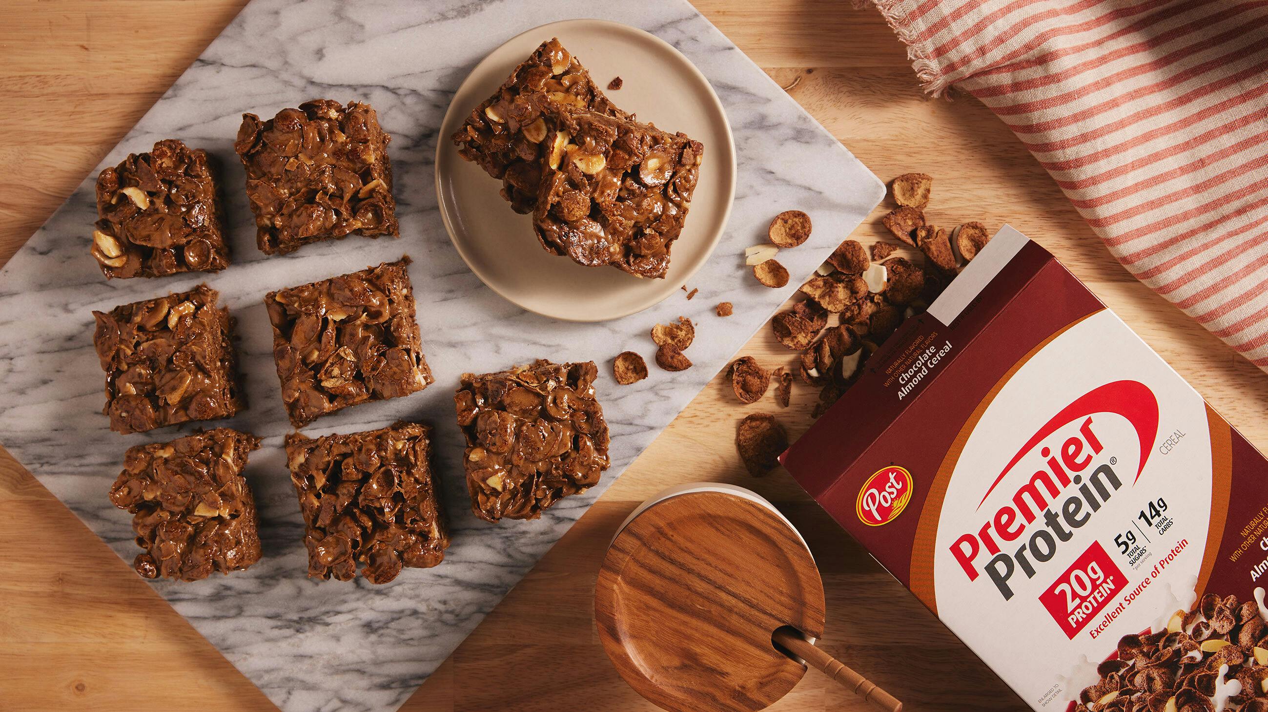 Recipe image for Chocolate Almond Premier Cereal Bars.