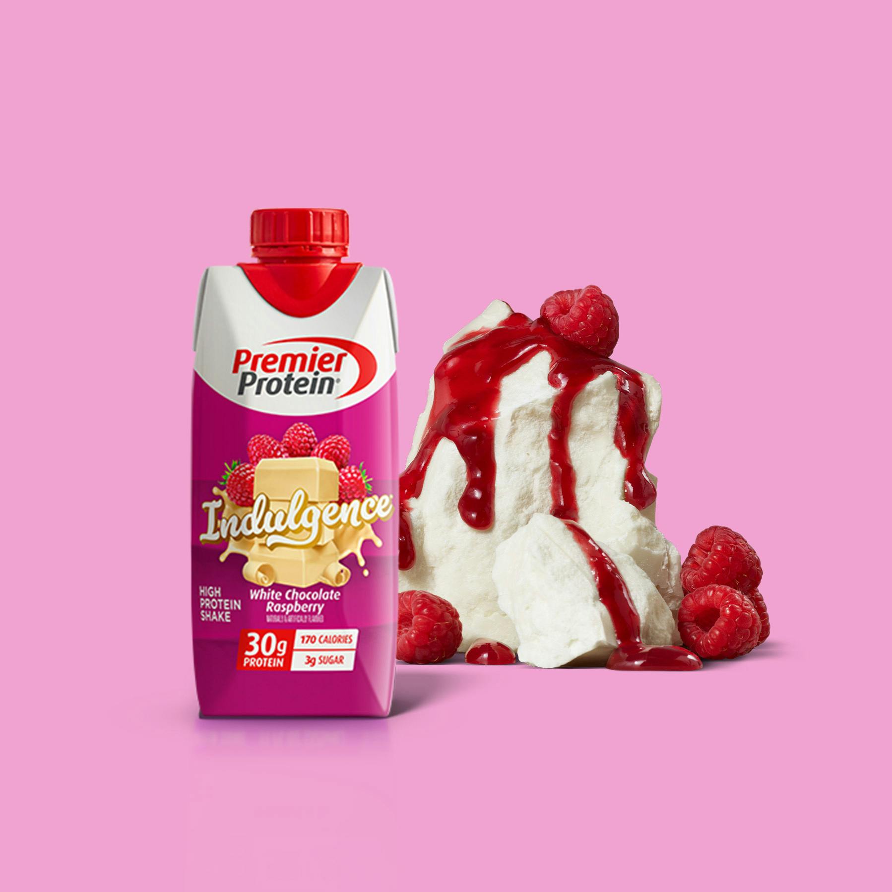 PDP Carousel 2 White Chocolate Raspberry Indulgence Shake Protein Shake