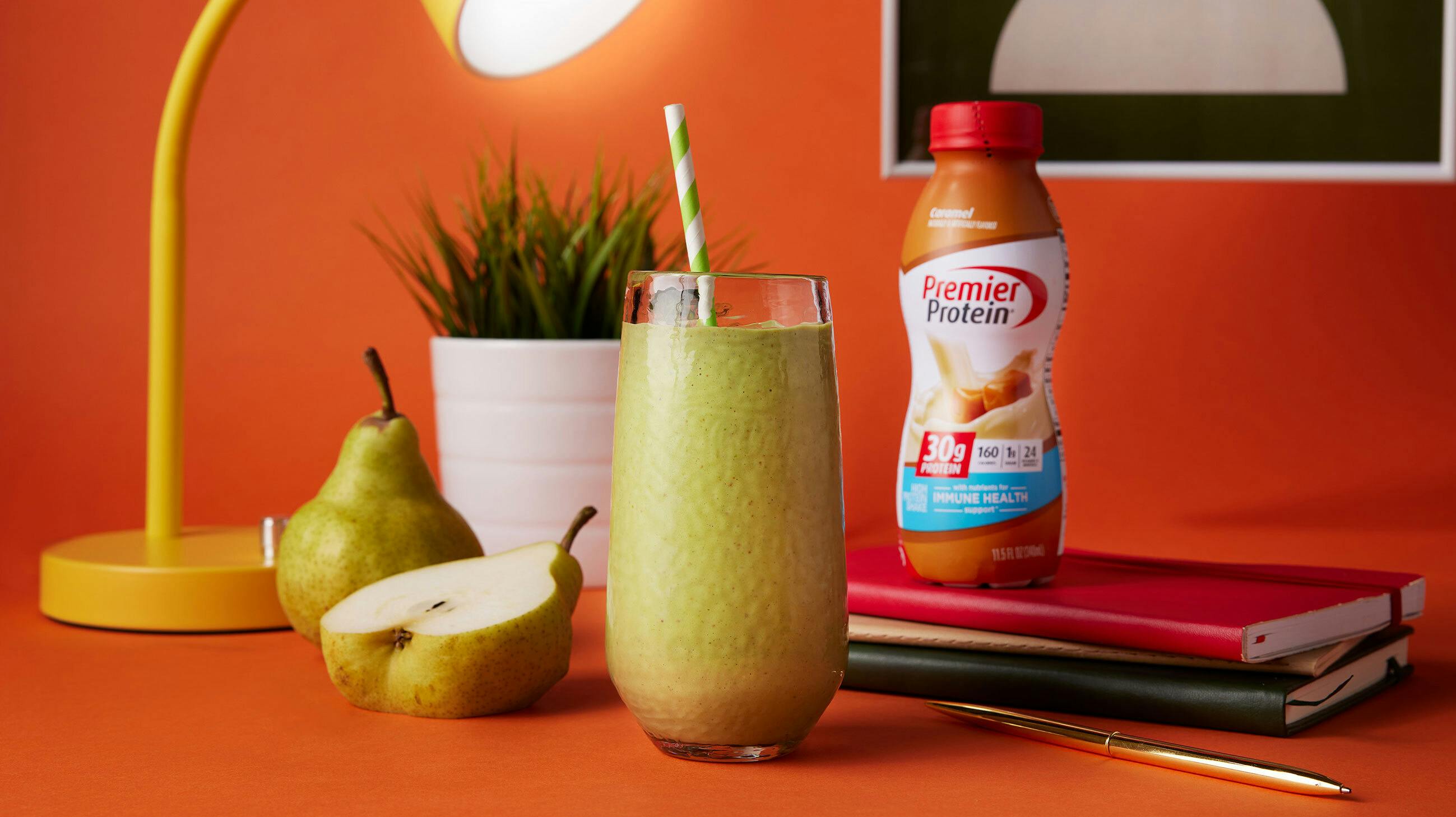 Recipe image for Spiced Pear Protein Smoothie.