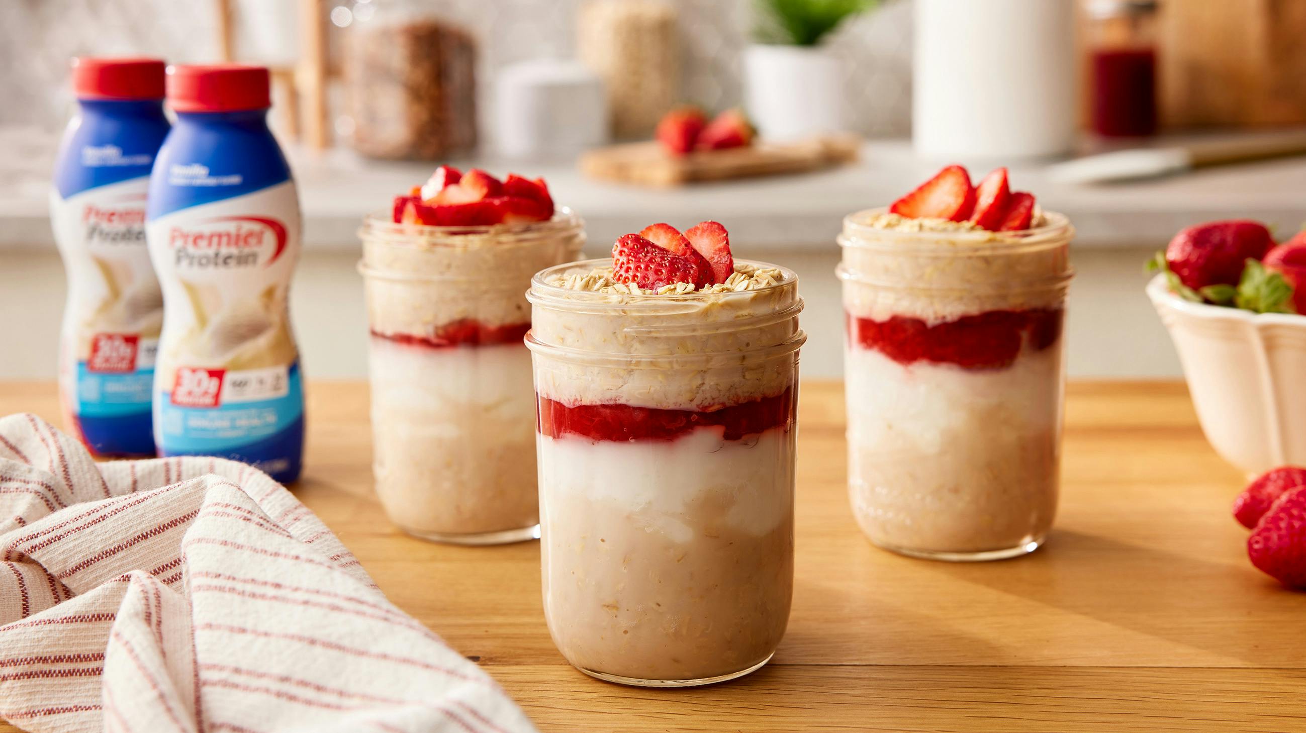 Recipe image for Strawberry Cheesecake Overnight Oats.