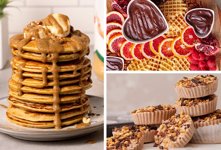 Three different photos depicting recipes made with Premier Protein drinks.