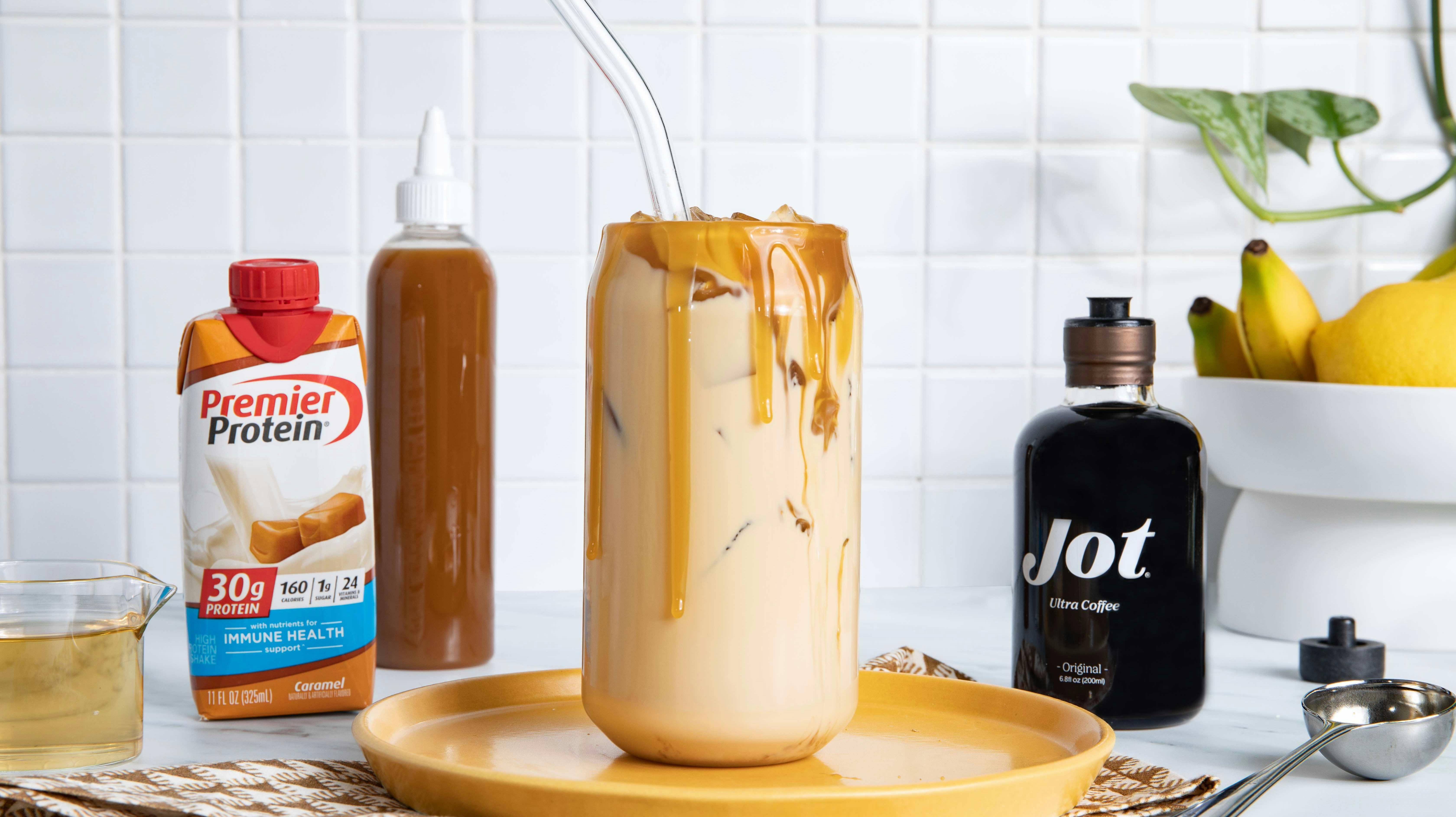 Recipe image for Iced Toffee Caramel Latte.