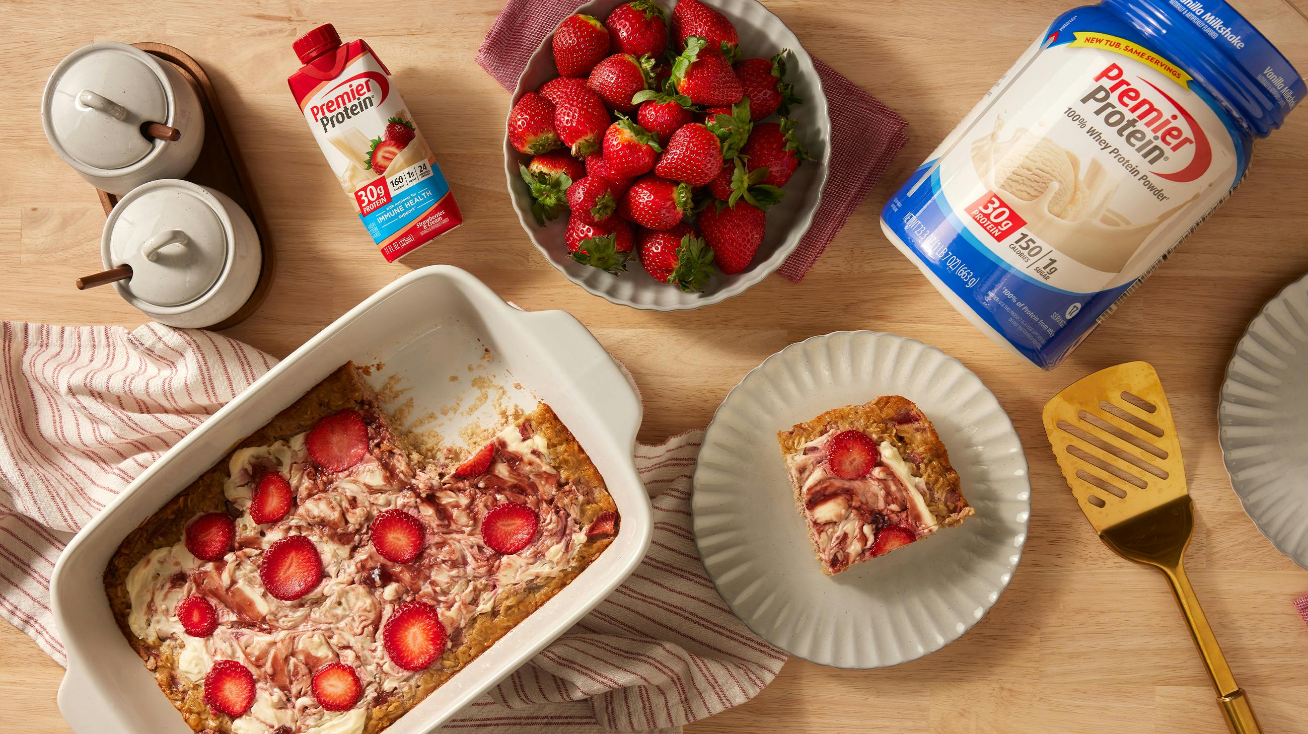 Recipe image for Strawberry Cheesecake Baked Oatmeal.