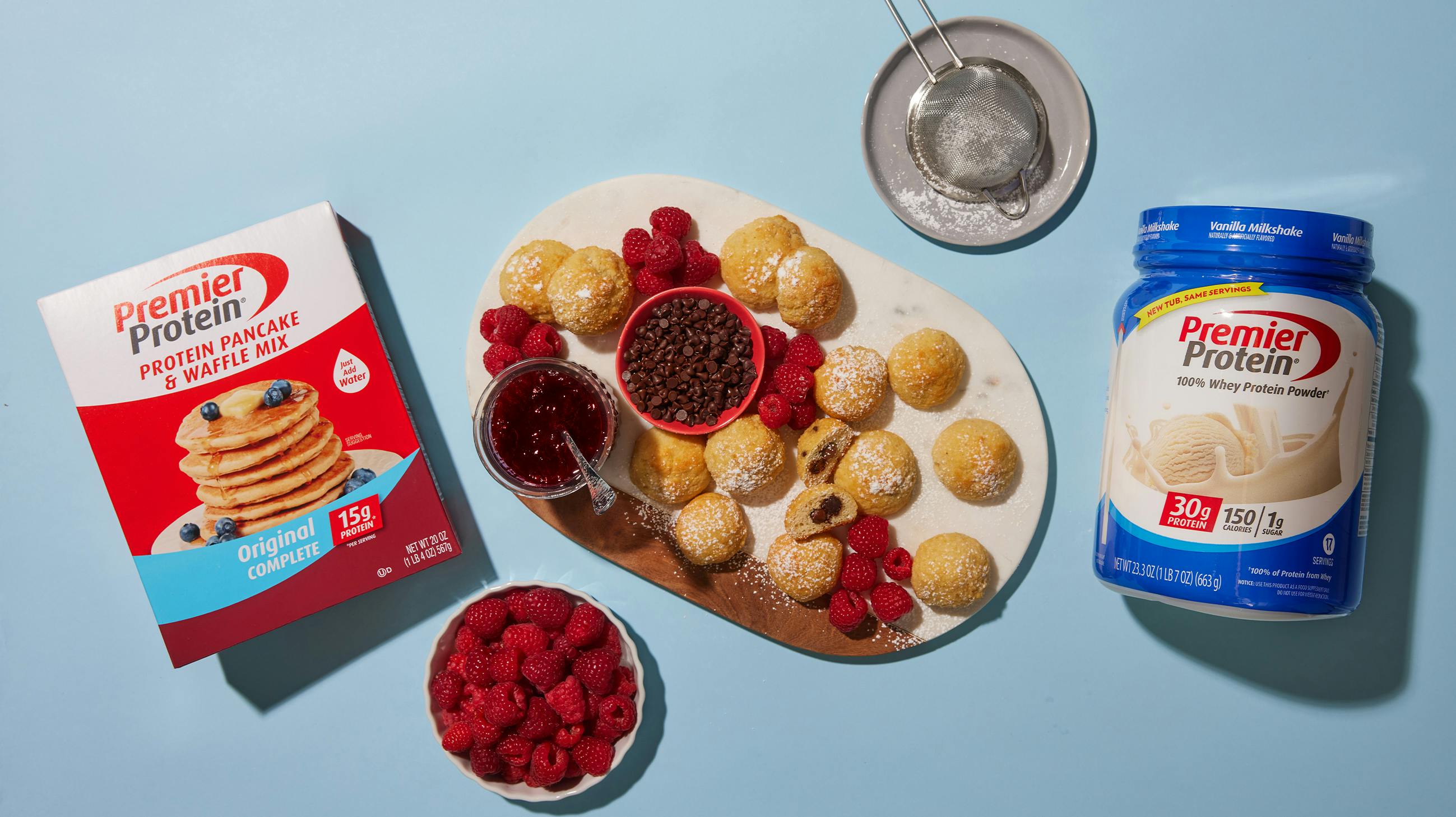 Recipe image for Stuffed Protein Pancake Bites.