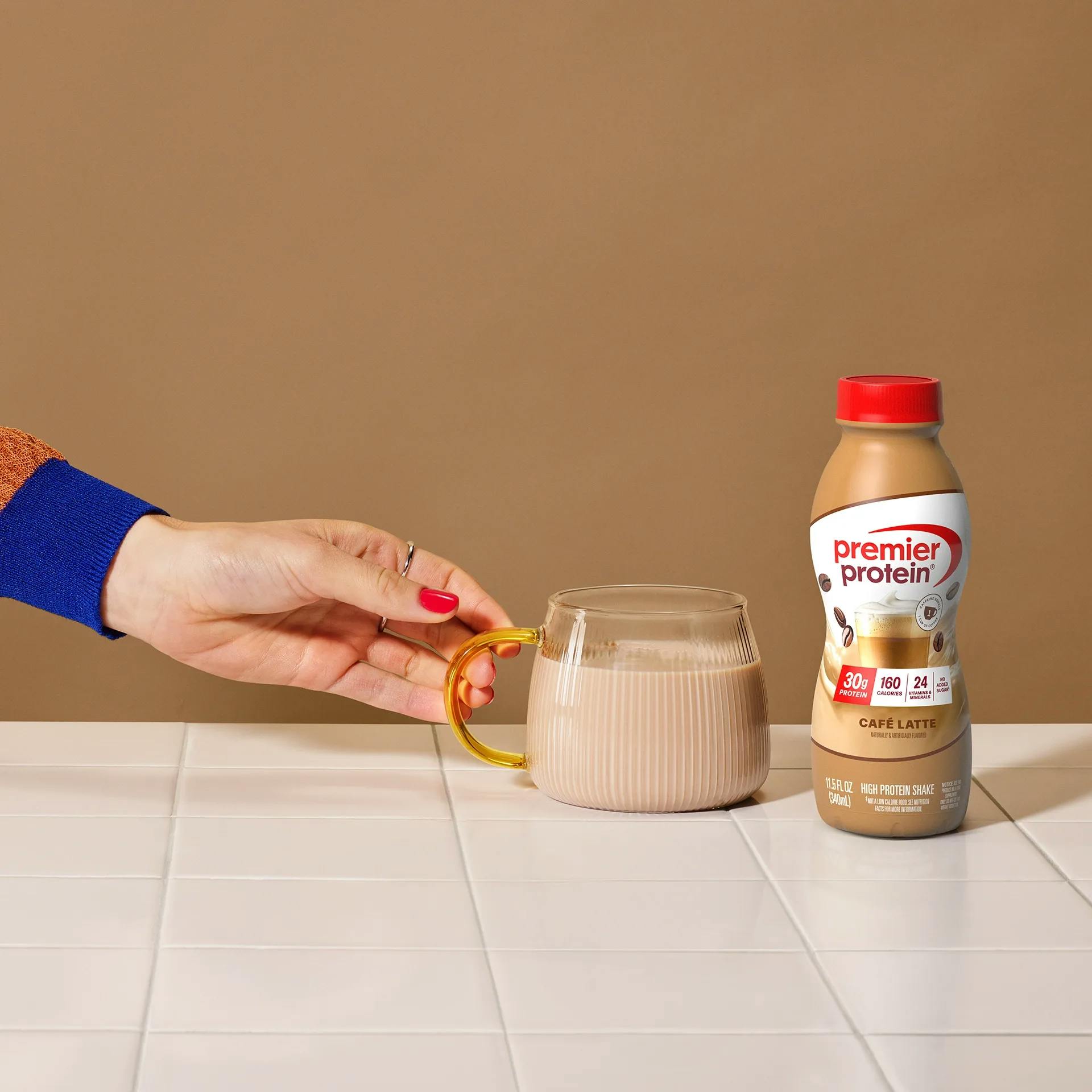 SHAKES CAFE HT Grabbing Coffee Cup r3 RGB slide Protein Shake