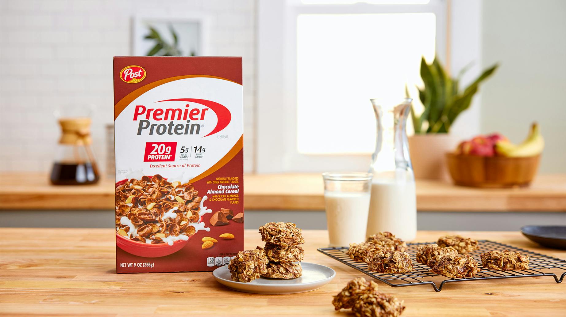 Recipe image for Chocolate Almond Protein Cookies.