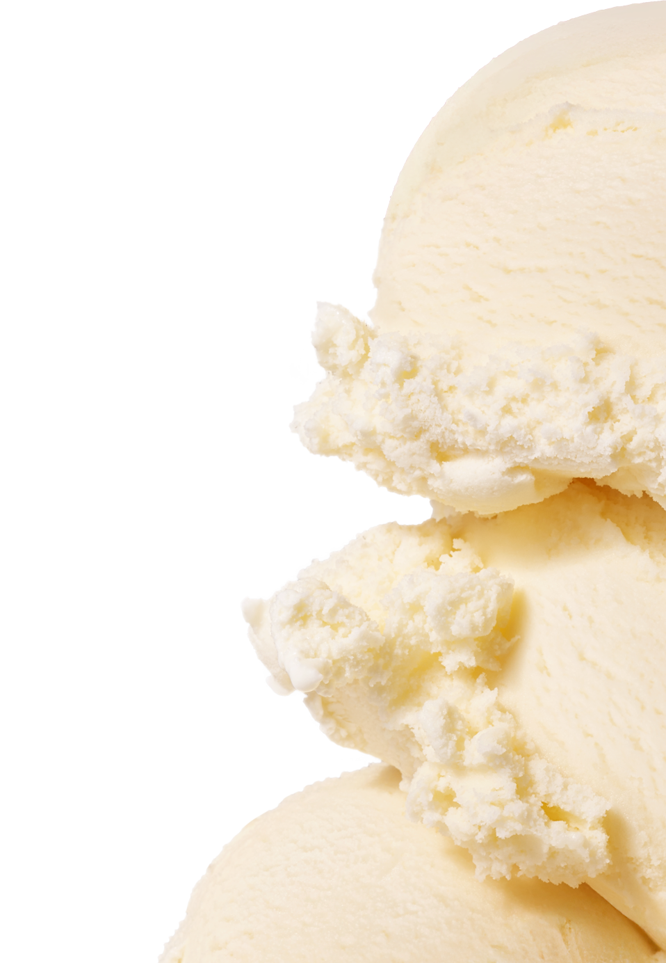 Decorative Scoops of Vanilla Ice Cream