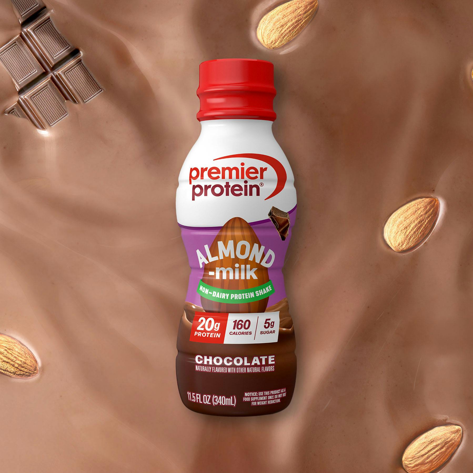 Pp almondmilk chocolate pdp masthead slide a 2x Protein Shake