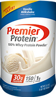 Premier Protein Vanilla 100% Whey Powder 23.3 oz. Container - Click for More Information