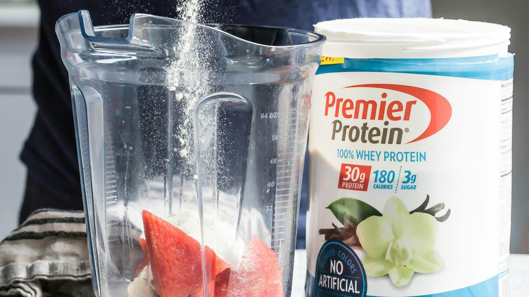 Recipe image for Watermelon & Strawberry Chia Smoothie.