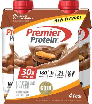 Premier Protein Shake. Chocolate Peanut Butter. 30g Protein. 11 Fl Oz. 4 Ct