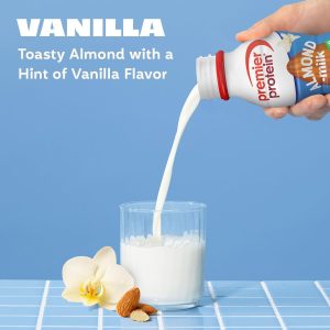 Premier Protein Almondmilk Plant Based Protein Shake. 20g Protein. 5g Sugar. 11.5 Fl oz. Vanilla. 12 Count