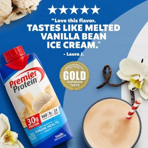 Premier Protein Protein Shake. Vanilla. 30g Protein. No Added Sugar. 11 fl oz Pack of 12 (Packaging May Vary)