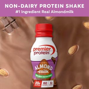 Premier Protein Almondmilk Plant Based Protein Shake. 20g Protein. 5g Sugar. 11.5 Fl oz. Chocolate. 12 Count