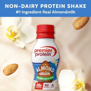 Premier Protein Almondmilk Plant Based Protein Shake. 20g Protein. 5g Sugar. 11.5 Fl oz. Vanilla. 12 Count