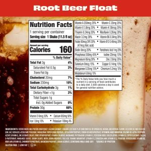 Premier Protein Shake. Limited Edition. Root Beer Float. 30g Protein. 1g Sugar. 24 Vitamins & Minerals. Nutrients to Support Immune Health. 11.5 fl oz. 12 Pack
