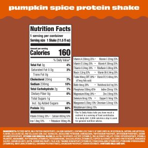 Premier Protein Shake. Limited Edition Pumpkin Spice. 30g Protein 1g Sugar 24 Vitamins Minerals Nutrients to Support Immune Health. 11.5 Fl Oz (Pack of 12)
