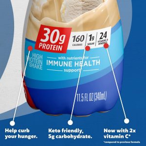 Premier Protein Shake. Vanilla. 30g Protein 1g Sugar 24 Vitamins Minerals Nutrients to Support Immune Health. 11.5 fl oz (Pack of 6)