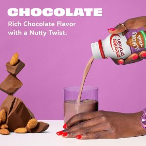 Premier Protein Almondmilk Plant Based Protein Shake. 20g Protein. 5g Sugar. 11.5 Fl oz. Chocolate. 12 Count