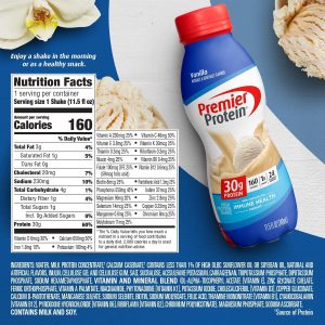Premier Protein Shake. Vanilla. 30g Protein 1g Sugar 24 Vitamins Minerals Nutrients to Support Immune Health. 11.5 fl oz (Pack of 6)