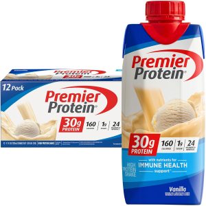 Premier Protein Protein Shake. Vanilla. 30g Protein. No Added Sugar. 11 fl oz Pack of 12 (Packaging May Vary)