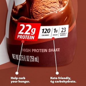 Premier Protein Shake MINIs. Chocolate. 22g Protein. 120 Calories. 1g Sugar. 8.75fl oz. Pack of 12