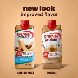 Premier Protein Protein Shake. Cafe Latte. 30g Protein. 1g Sugar. 11 fl oz Pack of 12