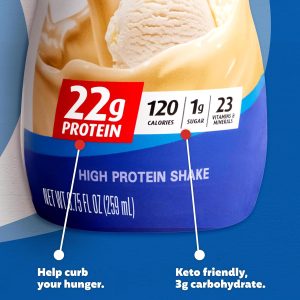 Premier Protein Shake MINIs. Vanilla. 22g Protein. 120 Calories. 1g Sugar. 8.75fl oz. Pack of 12