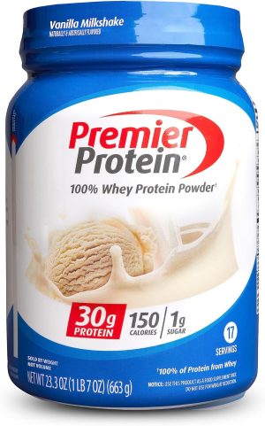 Premier Protein Powder & Premier Liquid Protein Shake. Caramel. 30g Protein. 1g Sugar. 24 Vitamins & Minerals. Nutrients to Support Immune Health 11.5 fl oz Bottle (12 Pack)