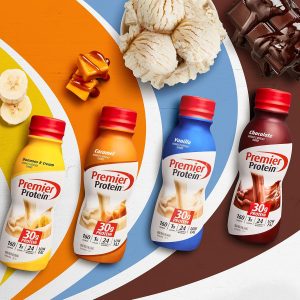 Premier Protein Shake. Cookies & Cream. 30g Protein. 1g Sugar. 24 Vitamins & Minerals. Nutrients to Support Immune Health 11.5 fl oz (12 Pack)