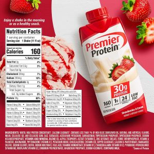 Premier Protein 30g Shakes Strawberries Cream 11 Fluid Ounces. Strawberry Shake. 44 Fl Oz. (Pack of 4)
