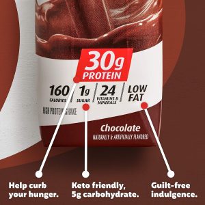 Premier Protein Shake. Chocolate. 30g Protein. 1g Sugar. 24 Vitamins & Minerals. Nutrients to Support Immune Health. 4 Count. 44 Fl Oz