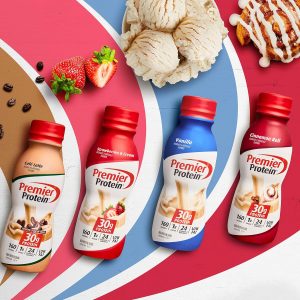 Premier Protein Shake. Bananas & Cream. 30g Protein. 1g Sugar. 24 Vitamins & Minerals. Nutrients to Support Immune Health. 12 Pack