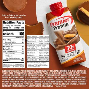 Premier Protein Shake. Chocolate Peanut Butter. 30g Protein. 11 Fl Oz. 4 Ct
